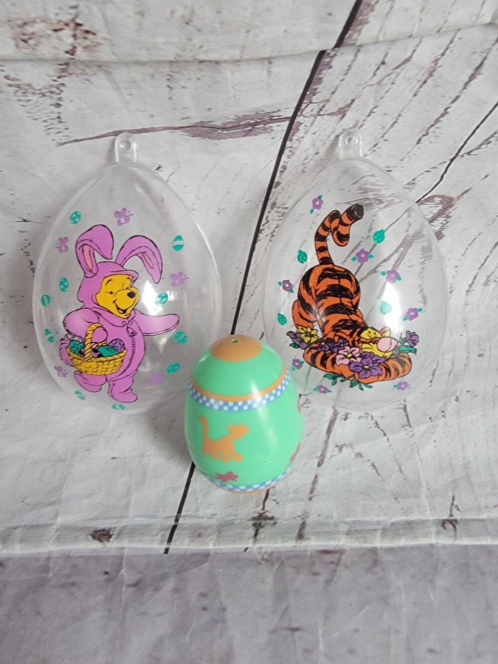 Vintage Disney Winnie the Pooh Tigger Bunny in Easter Egg Plastic Fillable
